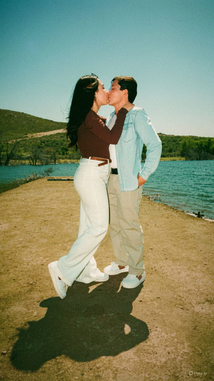 Diana y Kevin juntos junto al lago